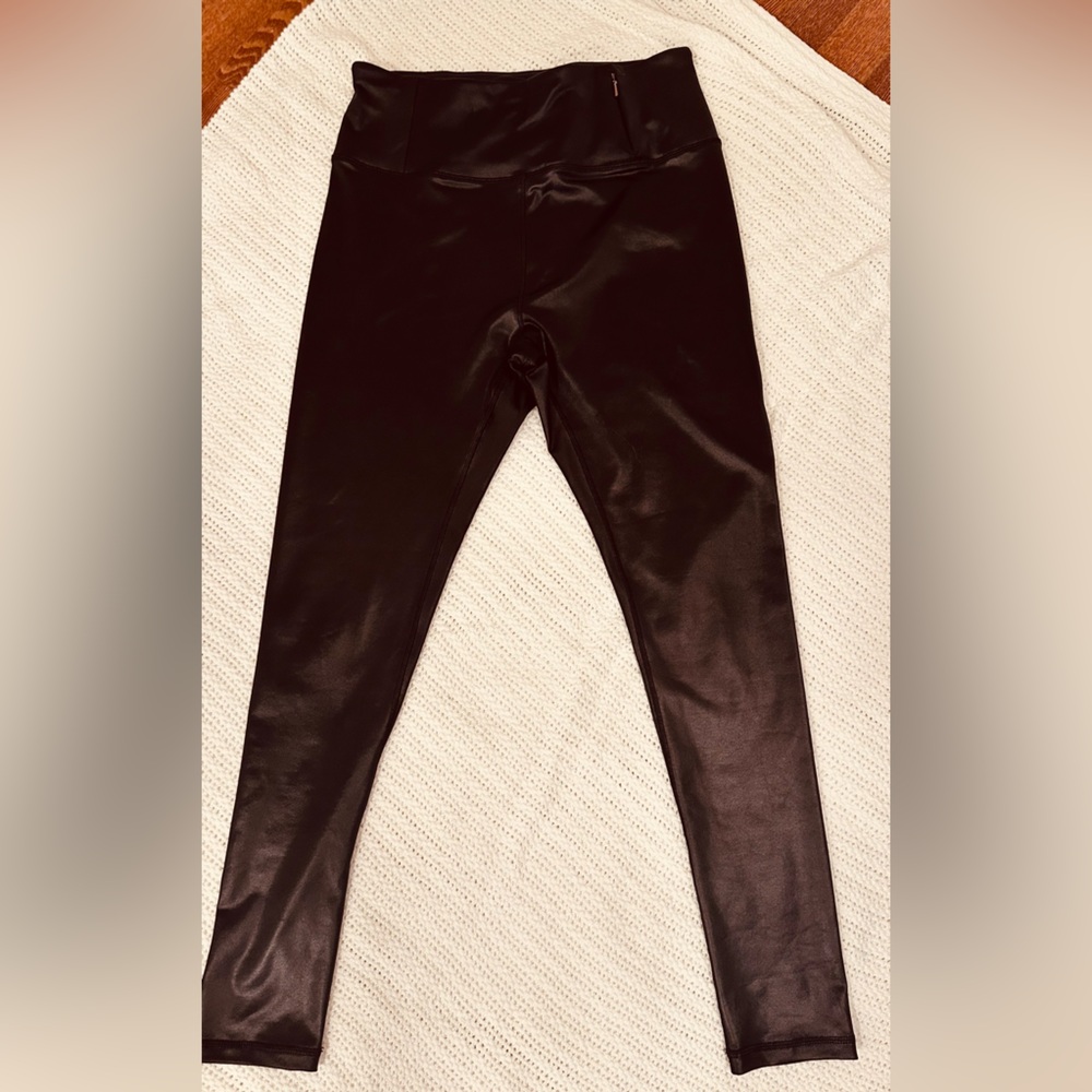Calia Black High-Waist Faux Leather Leggings